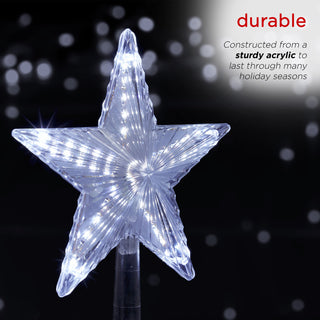 Flashing Star Tree Topper with LED Lights, White