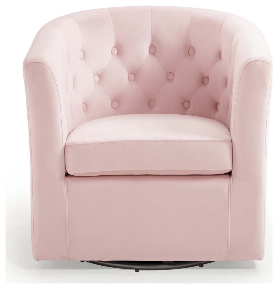 Tufted Armchair Accent Chair, Velvet, Pink, Modern, Living Lounge Hospitality