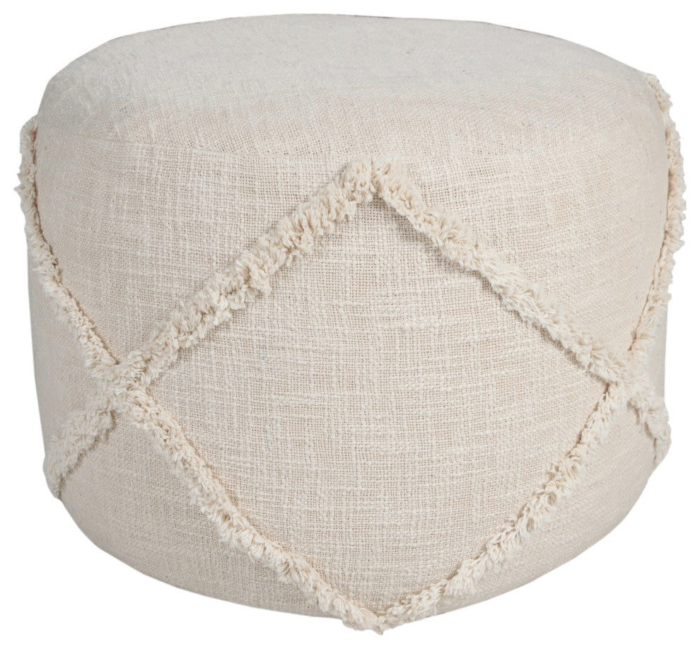Solid Textured Decorative Diamond Pouf Ottoman