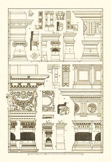 Details of Basilica at Vicenza and Library at Venice- Gallery Wrapped Canvas Art