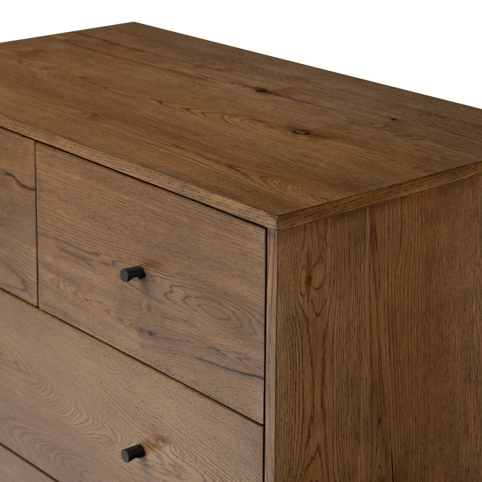 Eaton 5 Drawer Dresser-Amber Oak Resin