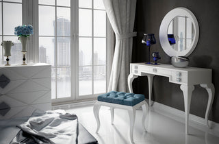 T11 Bedroom Make-up Vanity 55", White, Glossy Finish