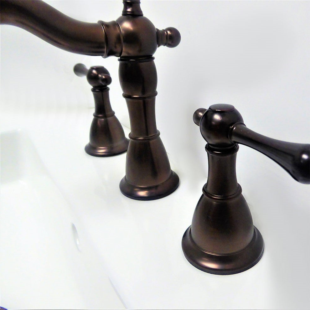 Messina Double Handle Oil Rubbed Bronze High Arc Faucet With Drain Assembly