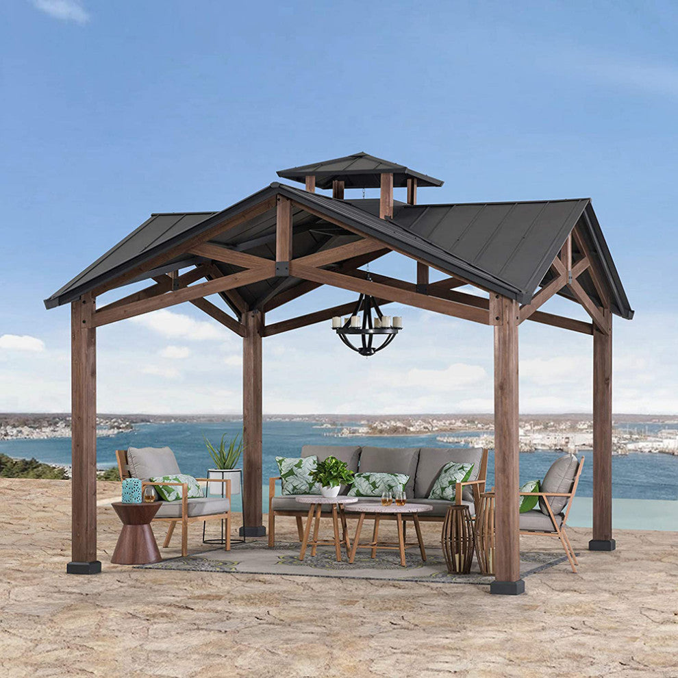 Sunjoy Bella 12.5'x12.5' Cedar Framed Gazebo