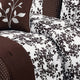 Bliss 100% Polyester 8PC Floral Bedding Set, Coffee, Full