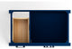 Yamyam 35" Right Offset Single Vanity, Base Only, Blue, Chrome Handles
