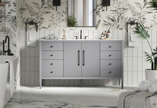 Home Living 60" Single Bathroom Vanity, Grey