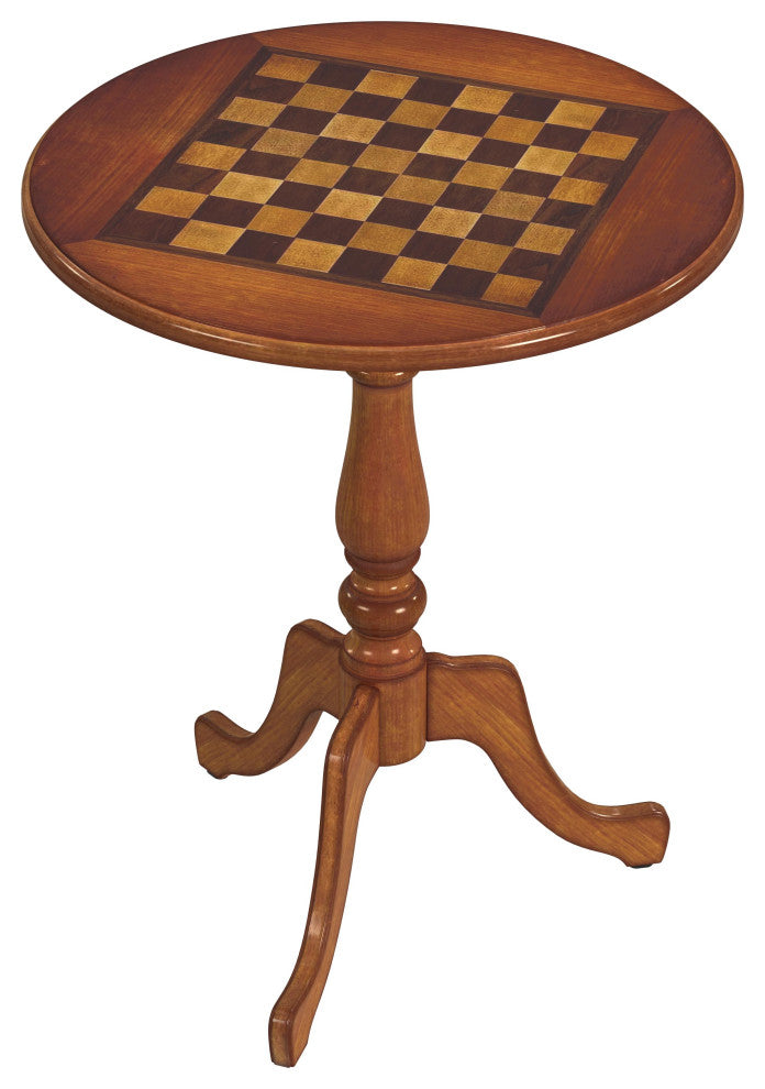Colbert 22" Round Pedestal Game Table, Olive Ash