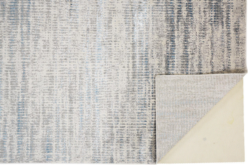Weave & Wander Aurelian Modern Metallic Distressed Rug, Ivory/Silver, 1'8"x2'10"