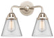 Small Cone Bath Vanity Light, Polished Nickel, Clear, Clear