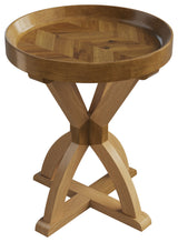 Side Table Mango Wood Pedestal Table for Couch, Loveseat, Entryway, or Bed