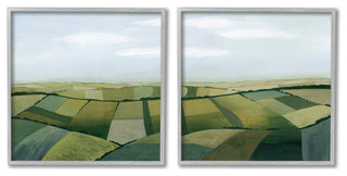 Rolling Hill Farm Crop Landscape Patchwork Grass Fields,24 x 24