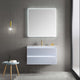 LED Lighted Bathroom Vanity With Ceramic Sink and Dimmed Light, Light Gray, 36"
