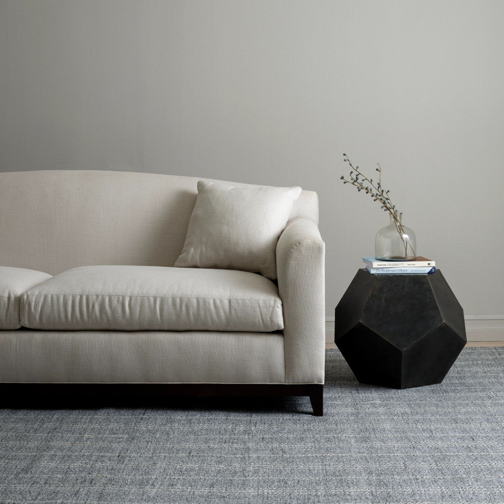Dash & Albert Melange Stripe Grey/Ivory Handwoven Indoor/Outdoor Rug, 8' x 10'