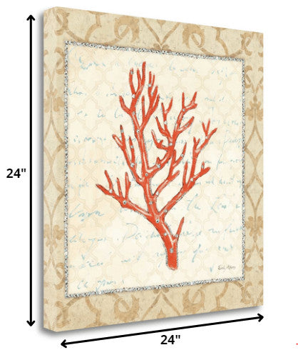 24" Fancy Underwater Coral Giclee Wrap Canvas Wall Art