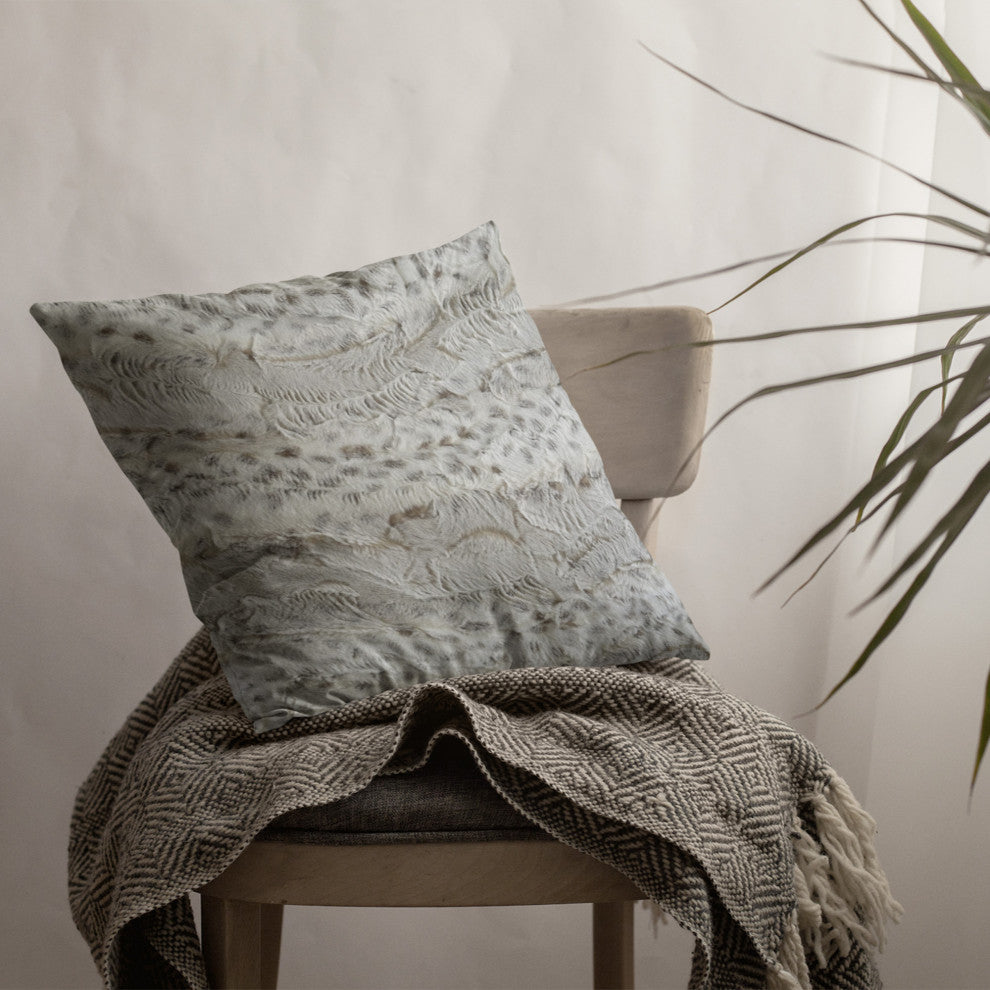 Plutus Taupe Lynx Faux Fur Luxury Throw Pillow, Taupe, 20" x 26" Standard