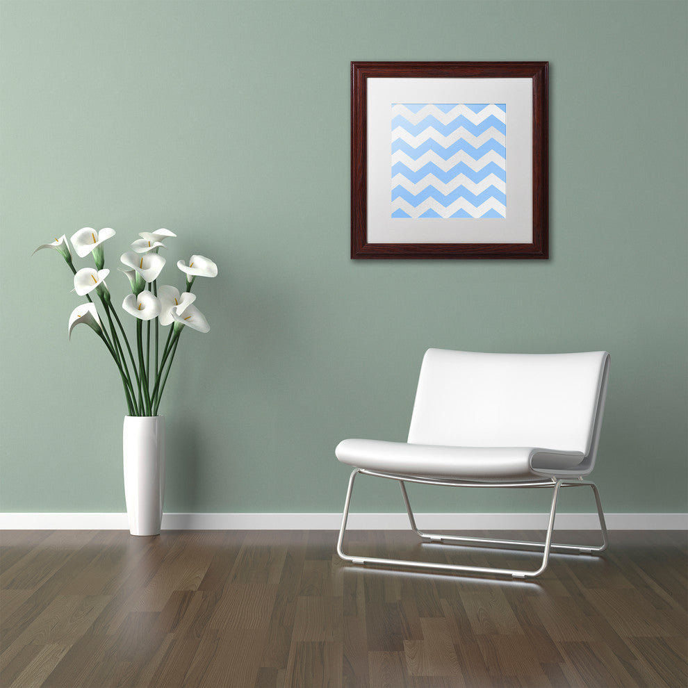 Color Bakery 'Xmas Chevron 3' Matted Framed Art, Wood Frame, White Mat, 11x11
