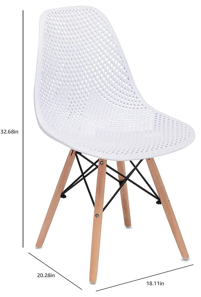 Mid-Century Modern DSW Hollow Back Design Plastic Shell Armless Side Chair