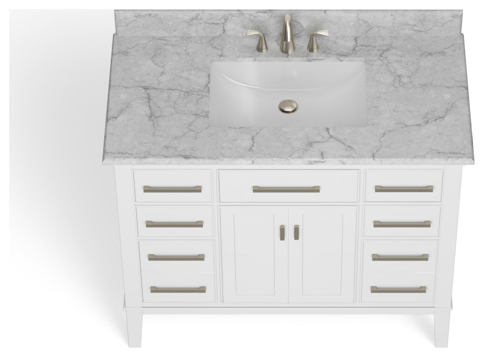 Fairmont Bathroom Vanity, Single Sink, 42", White, Freestanding