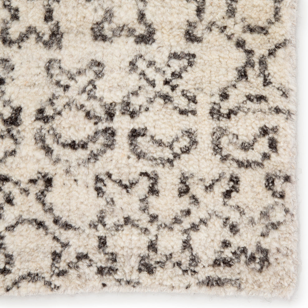 Pollack by Jaipur Living Reverb Knotted Trellis Ivory/Black Area Rug, 9'x12'