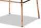 Navy Blue Velvet Fabric Upholstered and Rose Gold 4-Piece Bar Stool Set