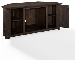 Camden 48" Corner TV Stand With Fireplace, Dark Walnut