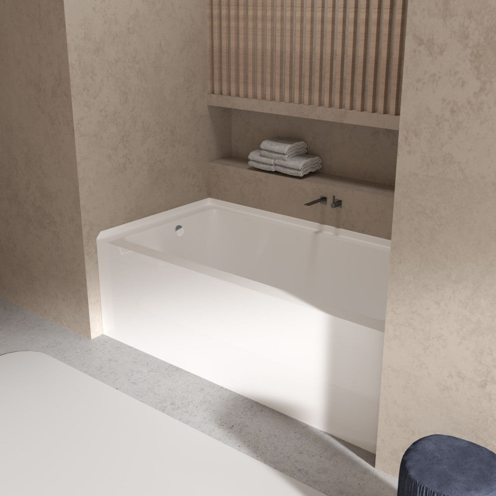 Ursula 60x32x15 Alcove Acrylic Tub, Left Drain