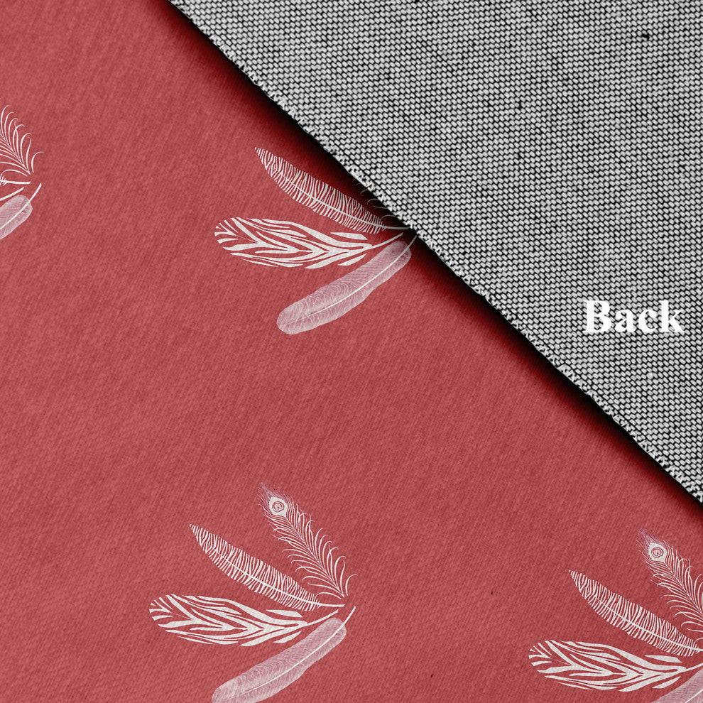 Feather Pattern Spring Chenille Rug, Ligonberry Red, 5'x7'