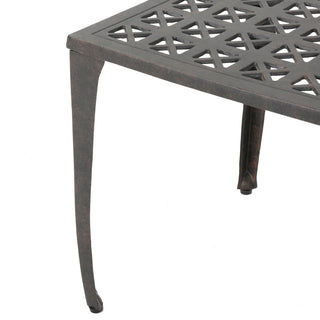 GDF Studio Kata Outdoor 18" Bronze Finished Cast Aluminum Side Table