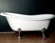 Bentley 67-inch Slipper Cast Iron Bathtub with Paw Feet, Polished Brass