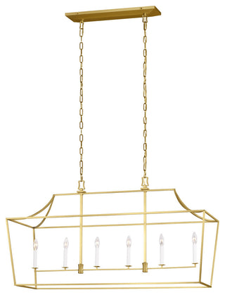Southold Linear Chandelier, Burnished Brass