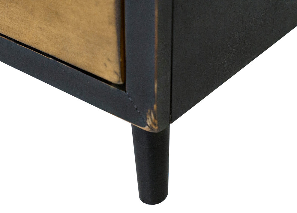 Mid-Century Wood Lateral File, Storage File Drawer, Fully Assembled, Black