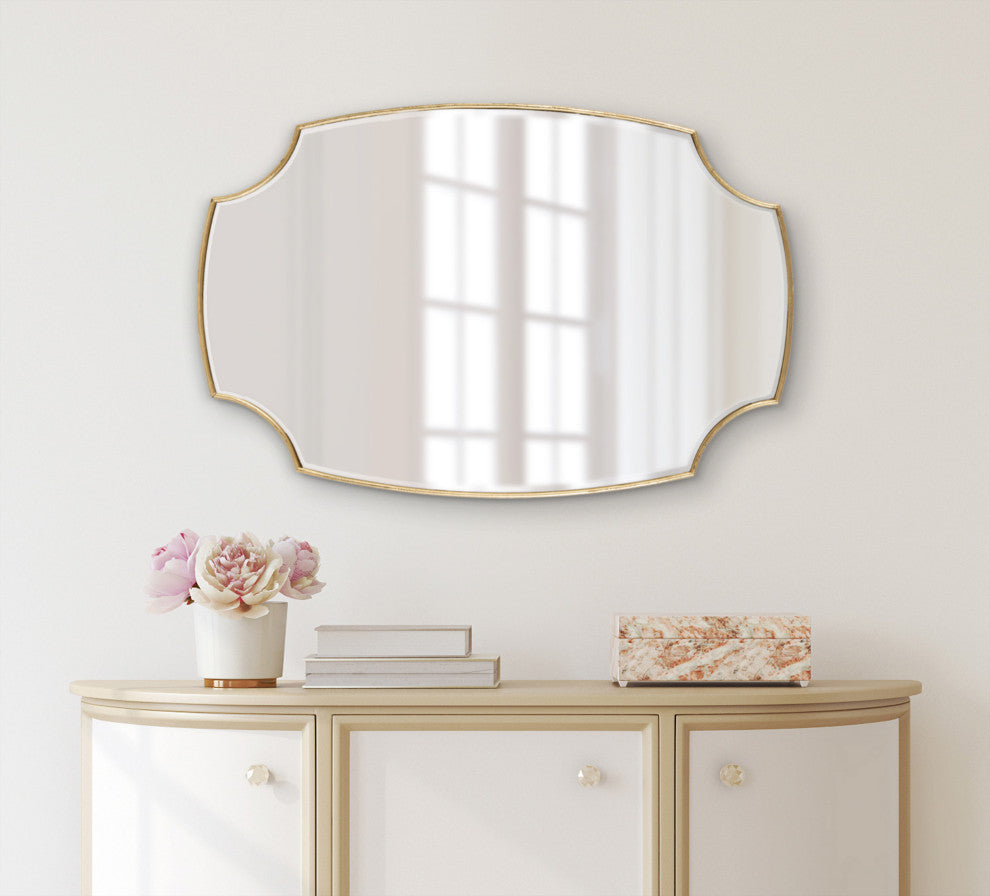 Jovanna Scallop Mirror, Gold 20x30