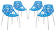 Modern Urban Kitchen Dining Side Chair Set of 4 Blue, Outdoor and Indoor