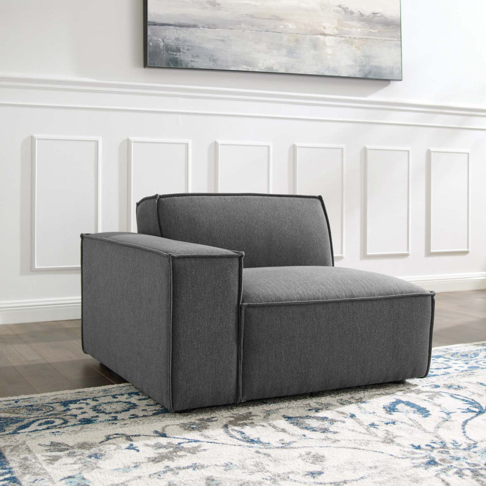 Sectional Sofa Set, Fabric, Dark Grey Gray, Modern, Living Lounge Hospitality