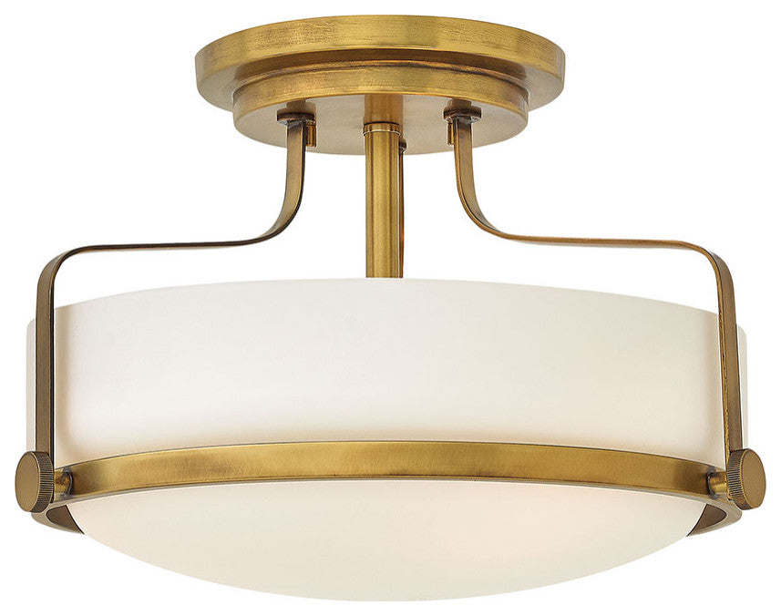 Hinkley Harper Medium Semi-Flush Mount, Heritage Brass