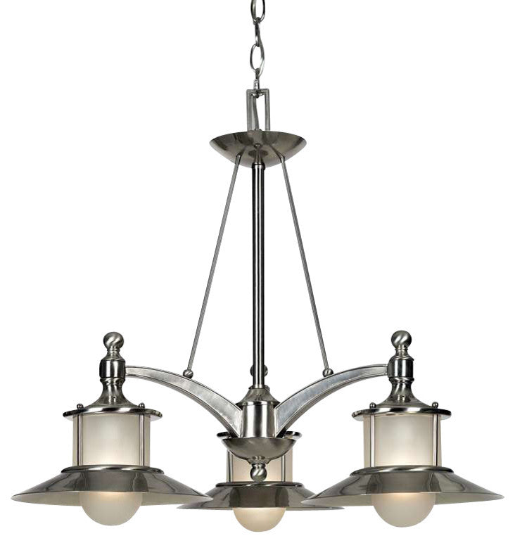 Quoizel NA5103BN Three Light Chandelier New England Brushed Nickel