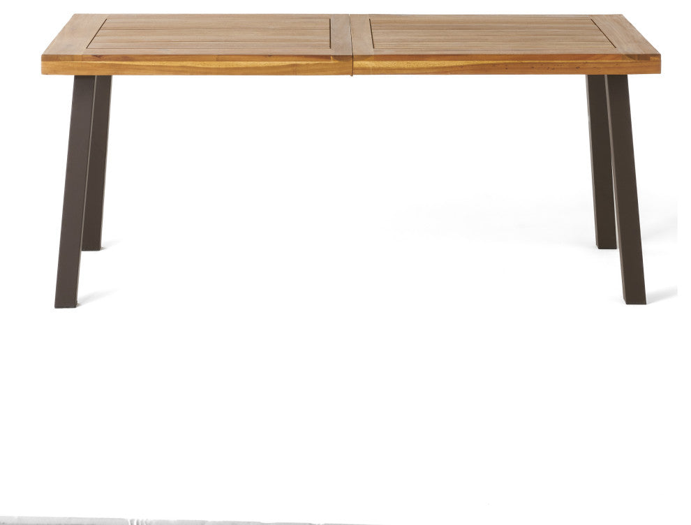 Daria Natural Stained Acacia Wood Dining Table, Natural Stained