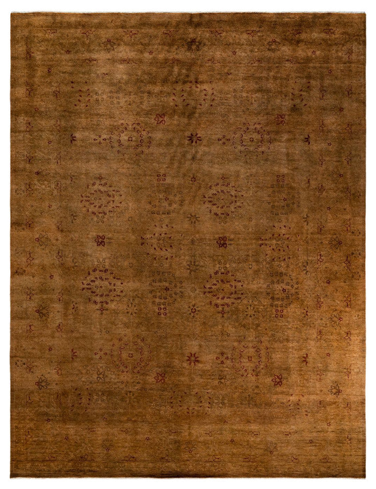 Fine Vibrance, One-of-a-Kind Hand-Knotted Area Rug Gold, 9'1"x12'2"
