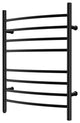 Heatgene Wall Mounted 8 Bar Plug-in Curved Towel Warmer Towel Rack, Matt Black