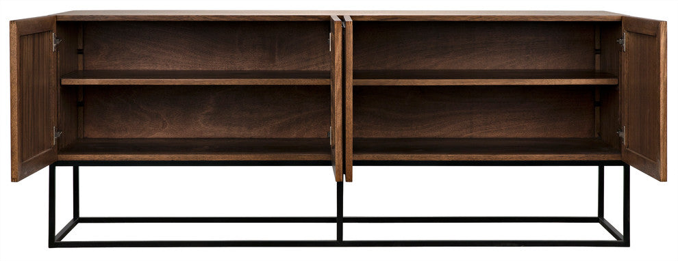 NOIR Furniture - Lanon Sideboard with Metal Base, Dark Walnut - GCON289DW