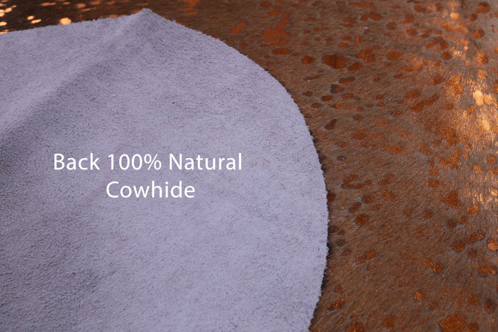 Orange Metallic Cowhide Rug 6' 3" X 5' 0" C2160