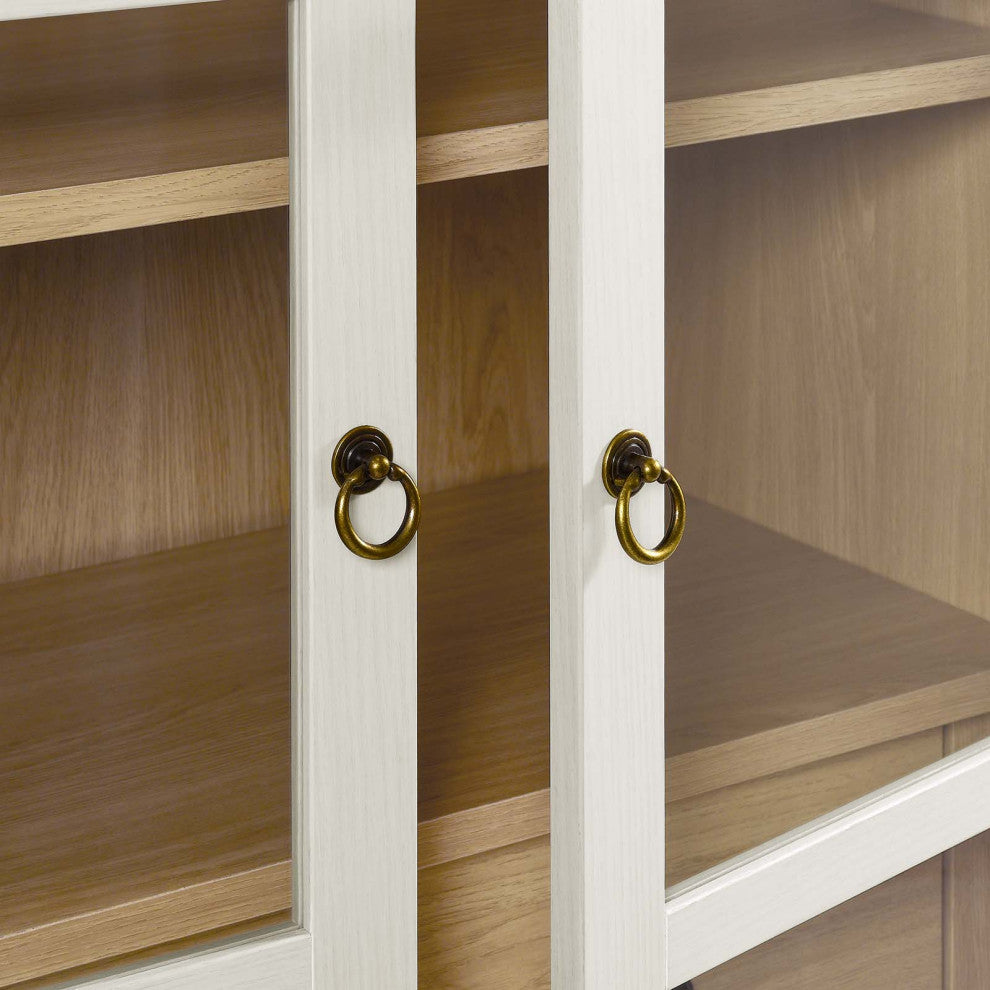 Nolan Tall Storage Display Cabinet - White Oak