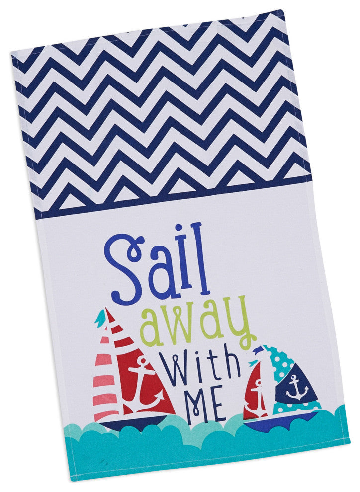 Sail Away Printed Dishtowel