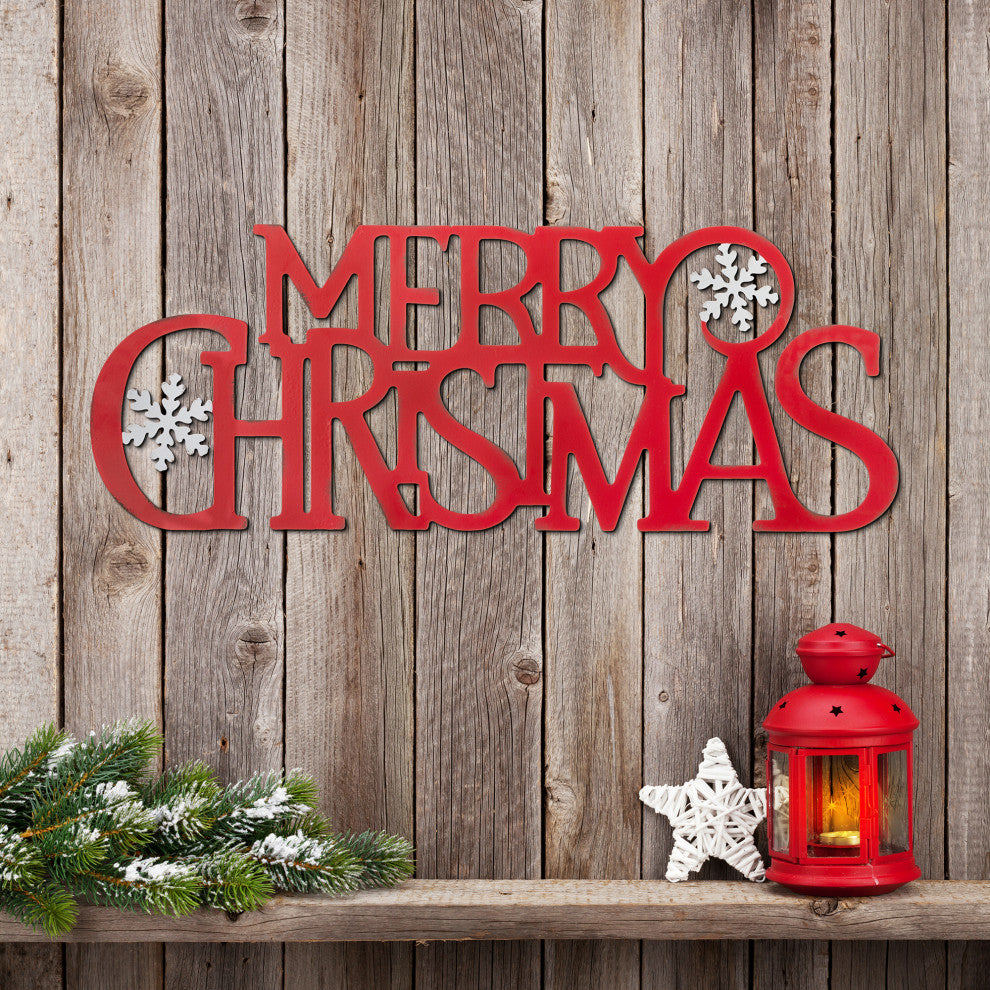 24"L Metal Merry Christmas Wall Decor
