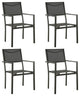 vidaXL 4x Patio Chairs Textilene and Steel Black and Garden Outdoor Armchair