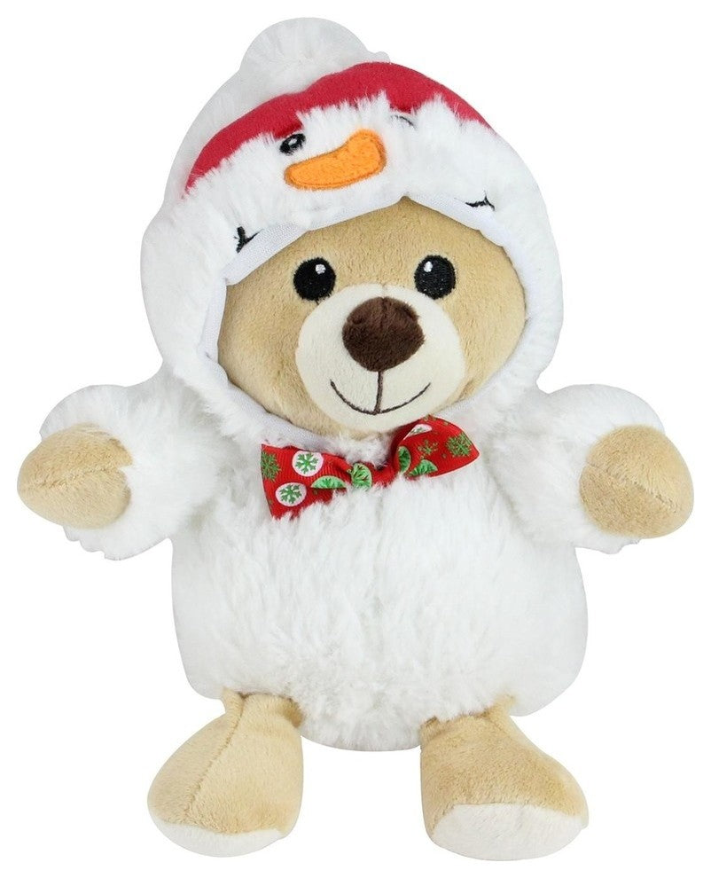 Plush Teddy Bear Stuffed Animal Figures in Christmas Costumes, 8", 3-Piece Set