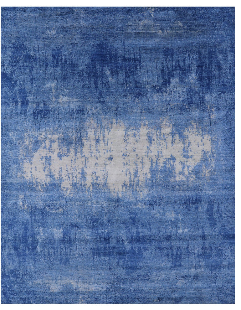 7' 11" X 10' 1" Hand Knotted Modern Wool and Silk Rug Q7147