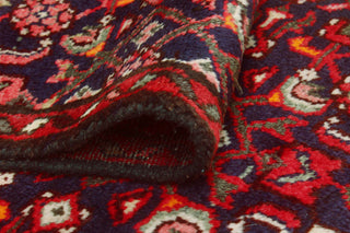 Fine Vintage Distressed Laily Navy/Red Runner, 1'10 x 13'2