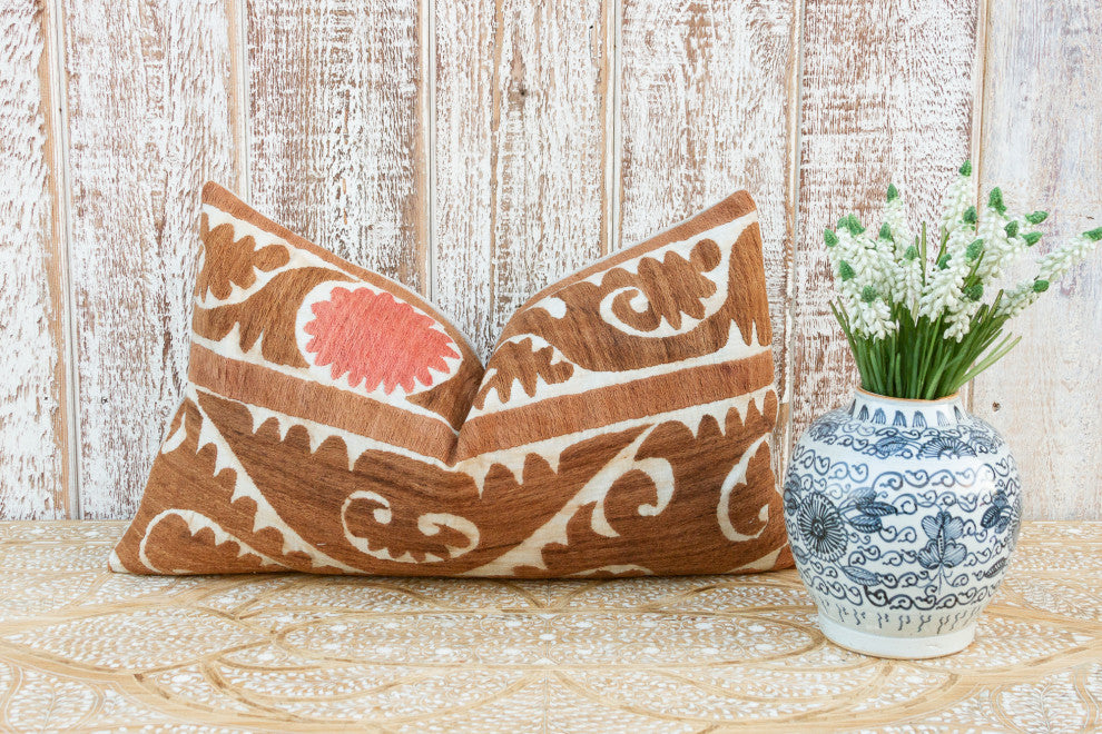 Aisara Thuja Suzani Lumbar Pillow
